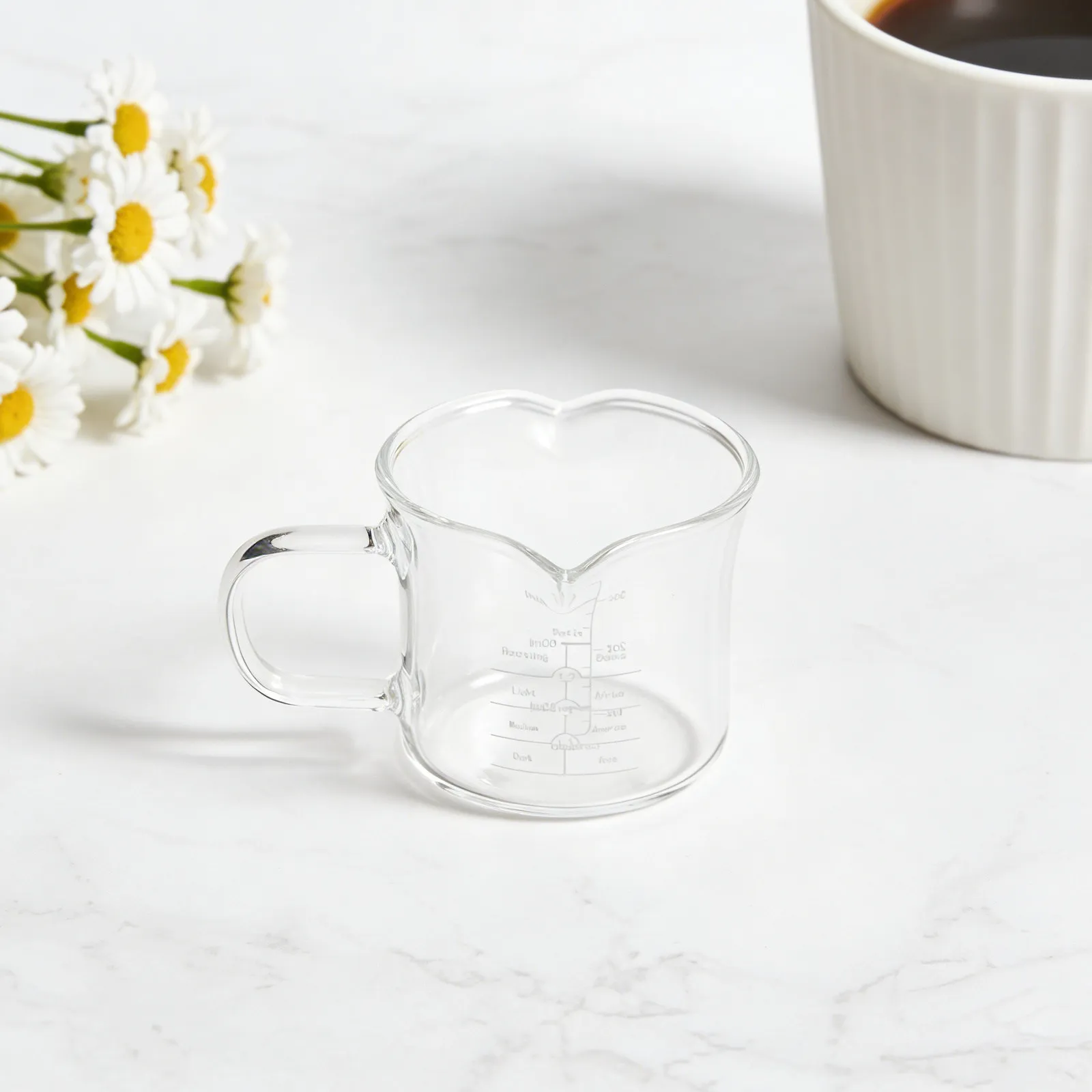 Glass Milk Creamer Double Spouts 100Ml Espresso Measuring Cup Coffee Frothing Pitcher Beverage Pouring Pitcher view 4