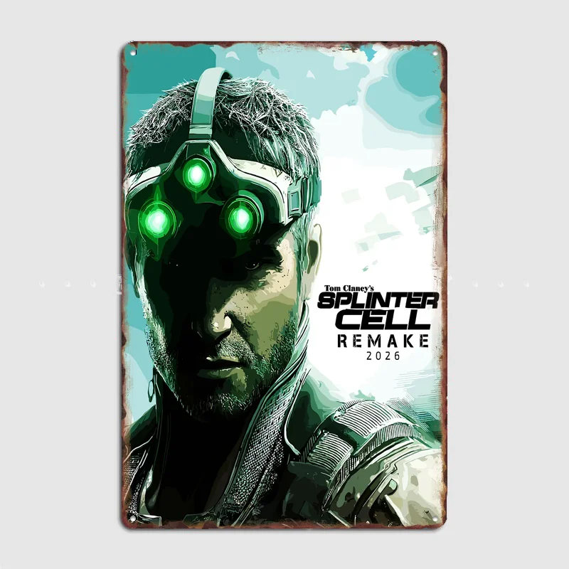 Splinter Cell Remake 2026 Retro Poster Metal Posters Sign Indoor Outdoor Room Decoration Home Bar Decor Wall Decor