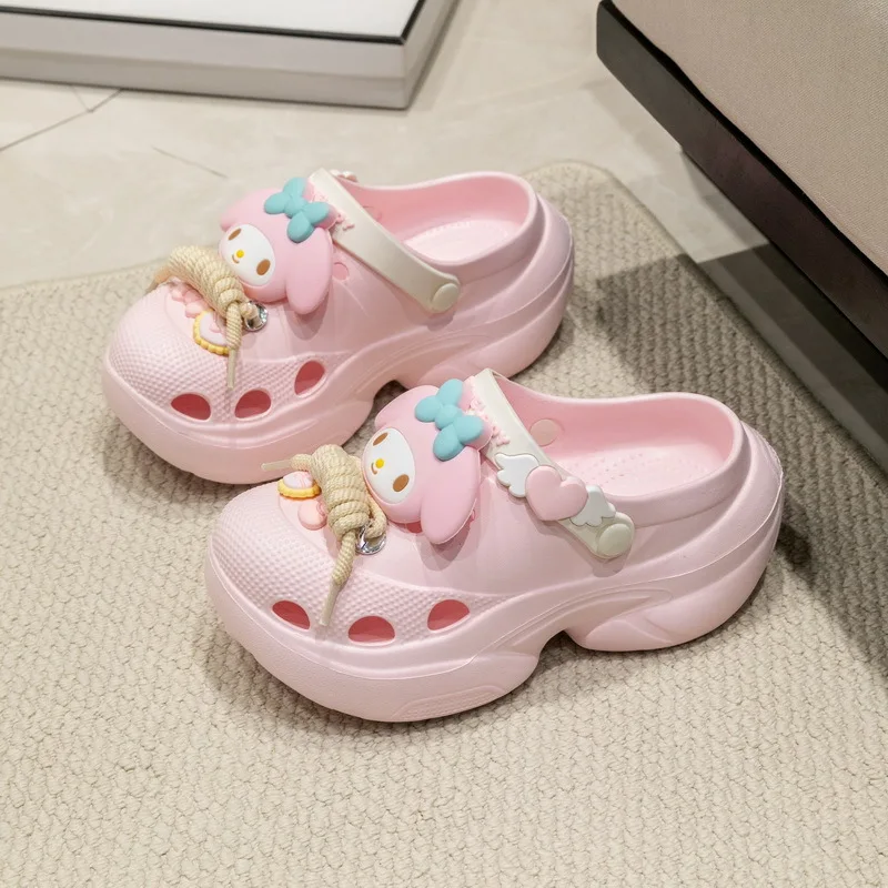 

Оригинальные женские летние тапочки Sanrio с героями мультфильмов Kuromi Hello Kitty, модная детская повседневная обувь для студентов