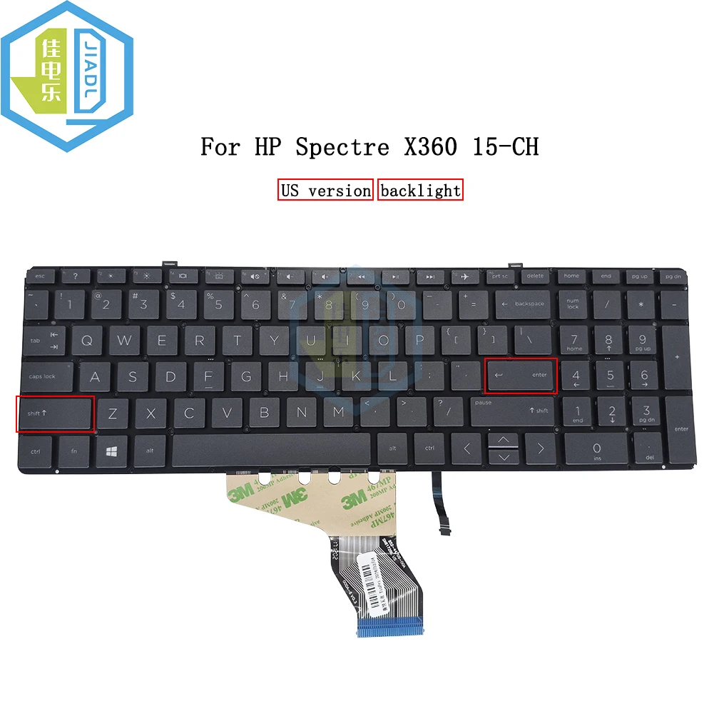 

Английская Подсветка Клавиатуры US для HP, для Spectre X360 15-CH011DX 15-CH011NR 15-CH015NR 15-CH 017NR SG-90500-XJA SN6172BL