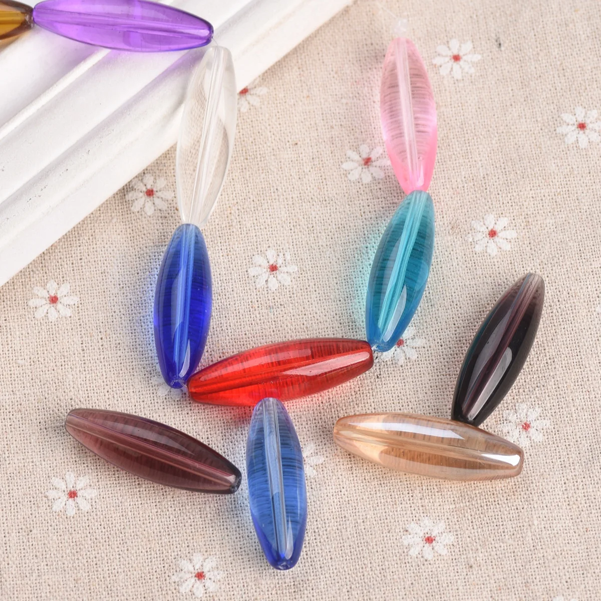 5pcs Big Rugby Shape Oval Crystal Glass Loose Crafts Beads For Jewelry Making Findings DIY Curtain