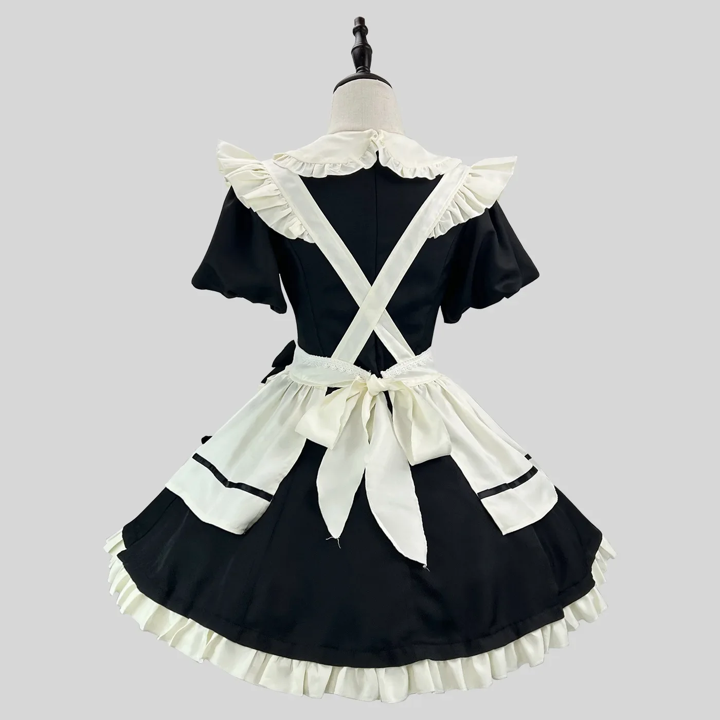2025 French Sweet Cute Lolita Maid Dress Cosplay Costume Girl Woman Elegant Waist Hugging Dress Flying Sleeve Party Costumes