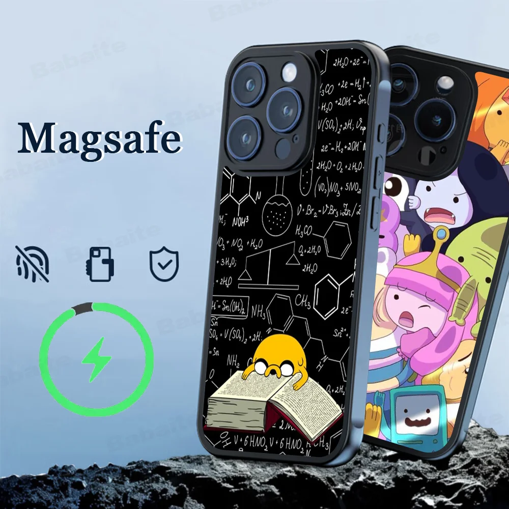 Cartoon A-Adventures T-Times Phone Case Magnetic Case For IPhone 16 14 13 12 15 Pro Max Plus For Magsafe Wireless Charge Cover