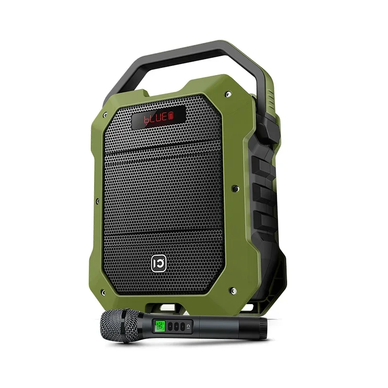 

SHIDU Portable 8 Inch Treble Bass ECHO Sound FM waterproof outdoor bluetooth speaker with microphones