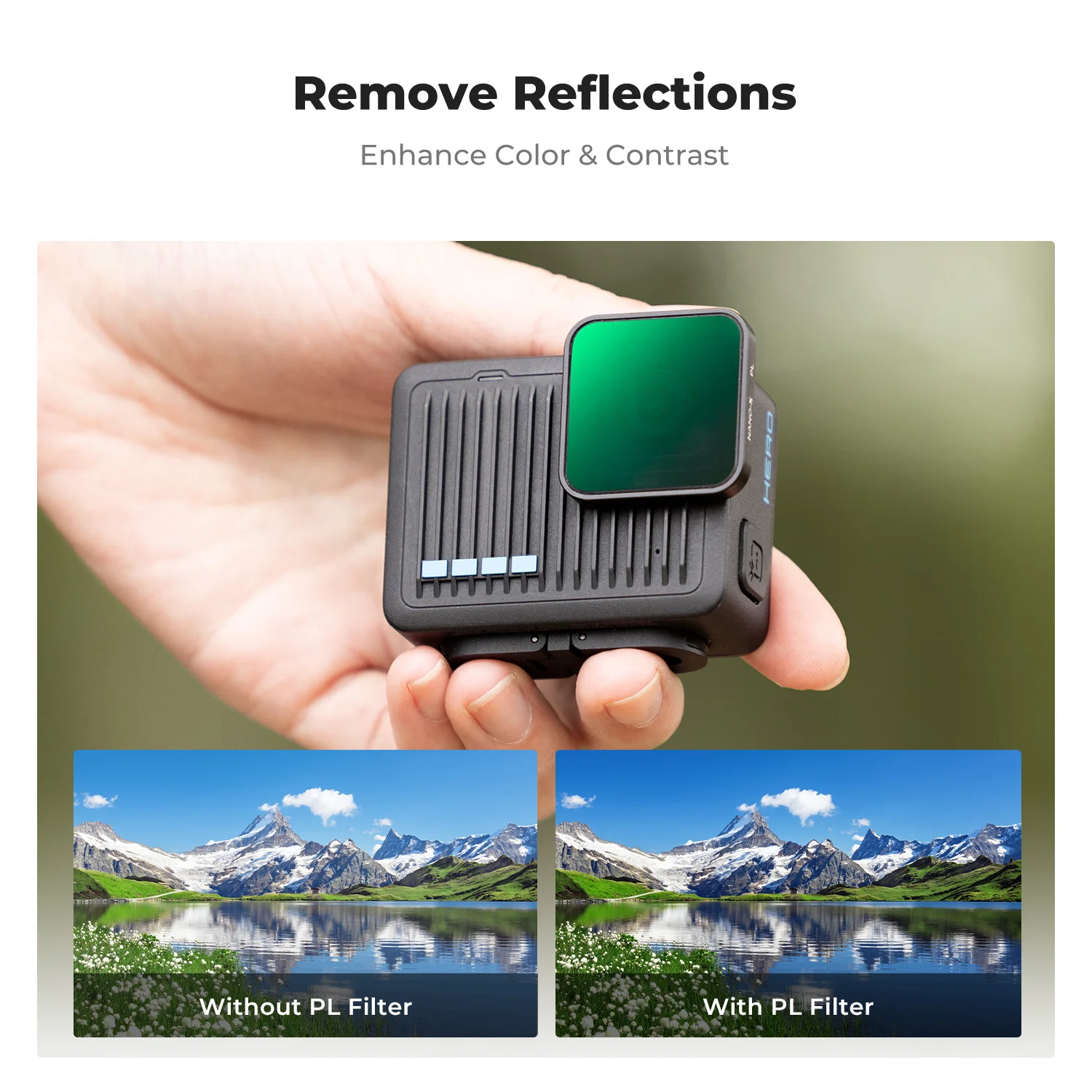 مجموعة مرشحات كاميرا الحركة K&F لمرشحات عدسات GoPro HERO 4K متعددة المغلفة HD CPL ND4 ND8 ND16 بدون طيار مستقطبة دائرية