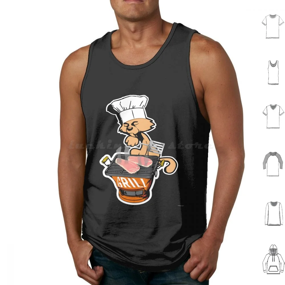 Amoureux des chats sérieux Griller Barbecue Barbecue chat débardeurs gilet sans manches amoureux des chats sérieux grillades Griller