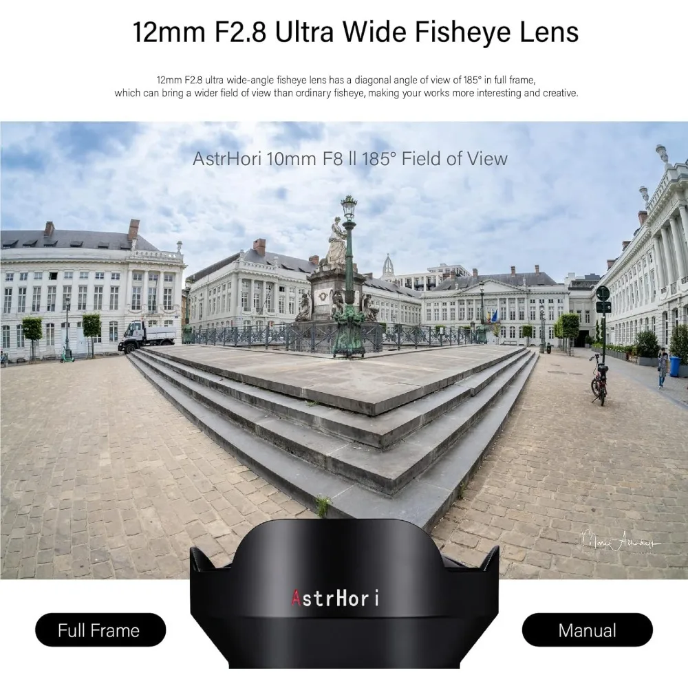 AstrHori 12mm F2.8 Full Frame Manual Fisheye Lens 185° Ultra Wide Angle Lens for Canon RF Mount Series Mirrorless Cameras