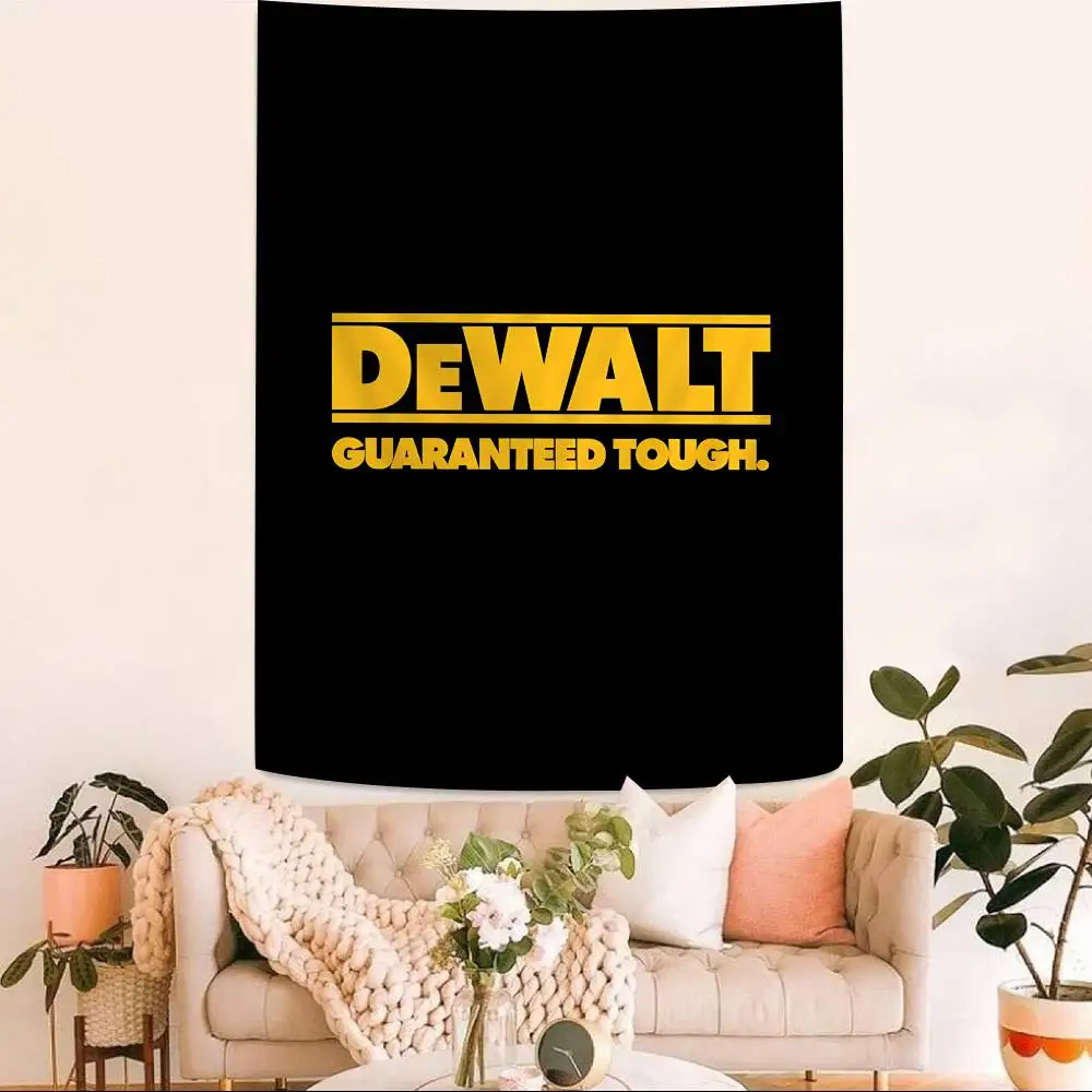 Brand D-Dewalt Fashion Logo Cartoon Tapestry Wall Hanging Decoration Household Home Decor