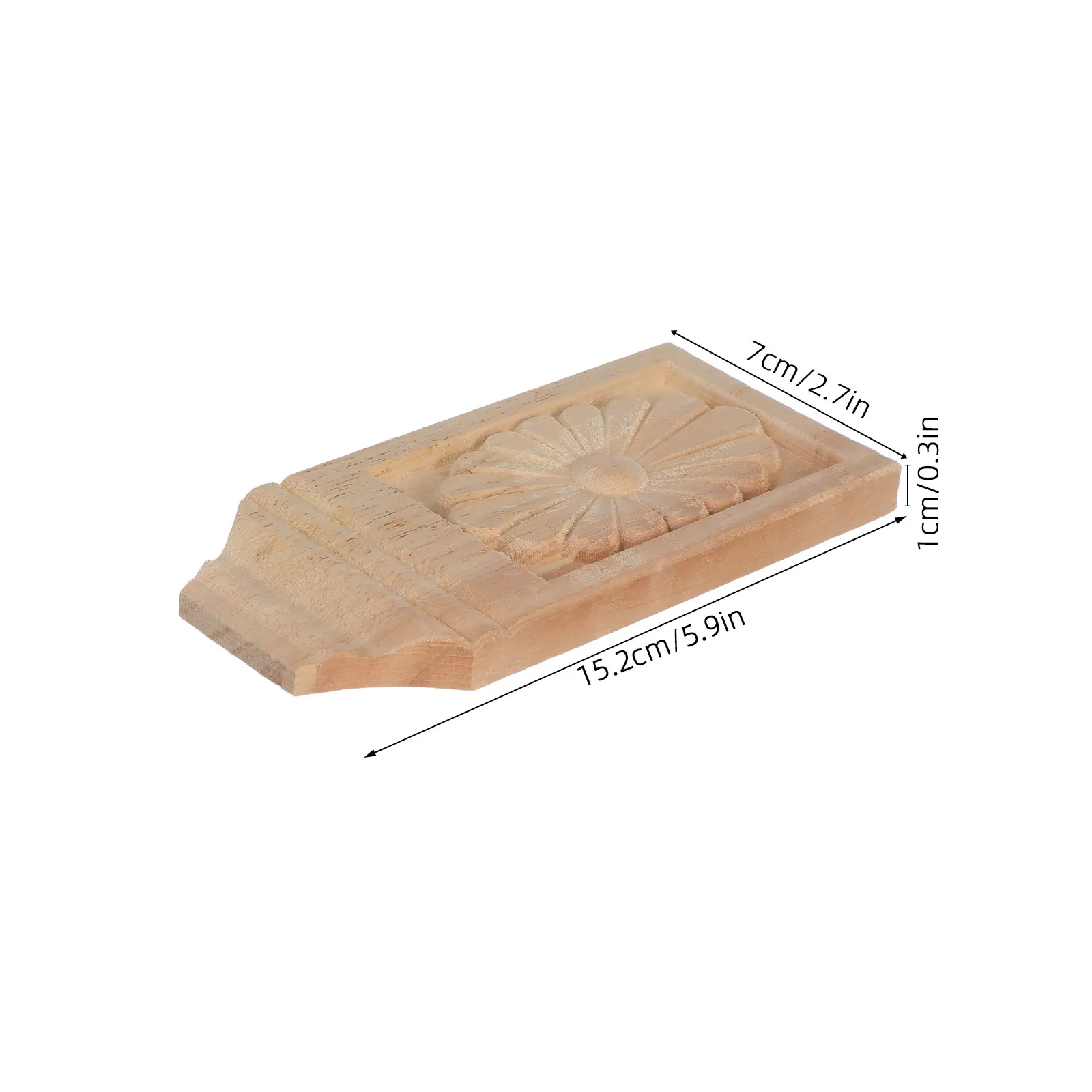 2Pcs Carved Wood Corbels Solid Wooden Corner Applique Decorative Trim for Furniture Cabinets Doors Wardrobes Rustic Home