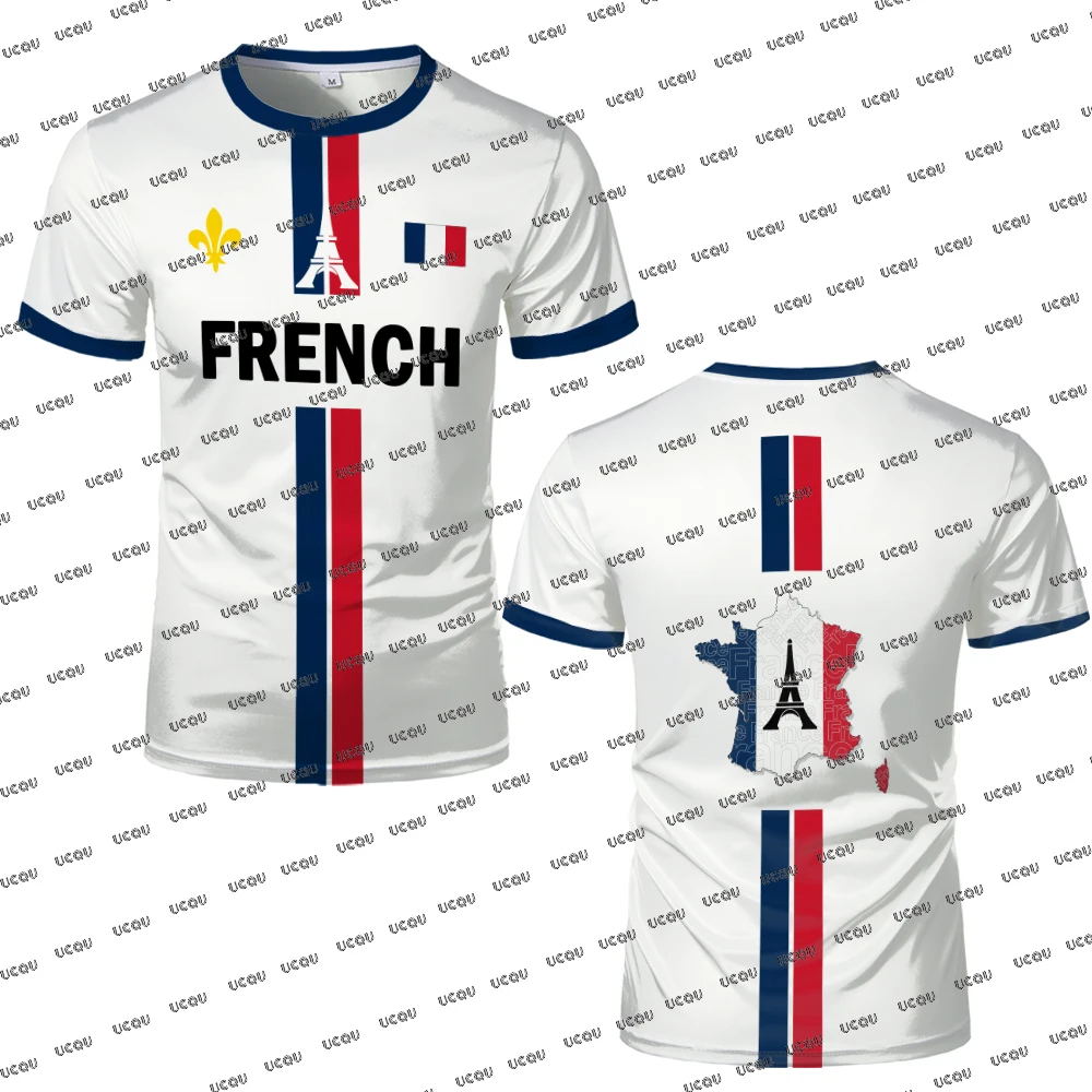 

France Football Jersey Summer Motorcycle Breathable Quick-drying Men Tshirt French Map Flag Women Short-sleeved O Neck Tees Gift
