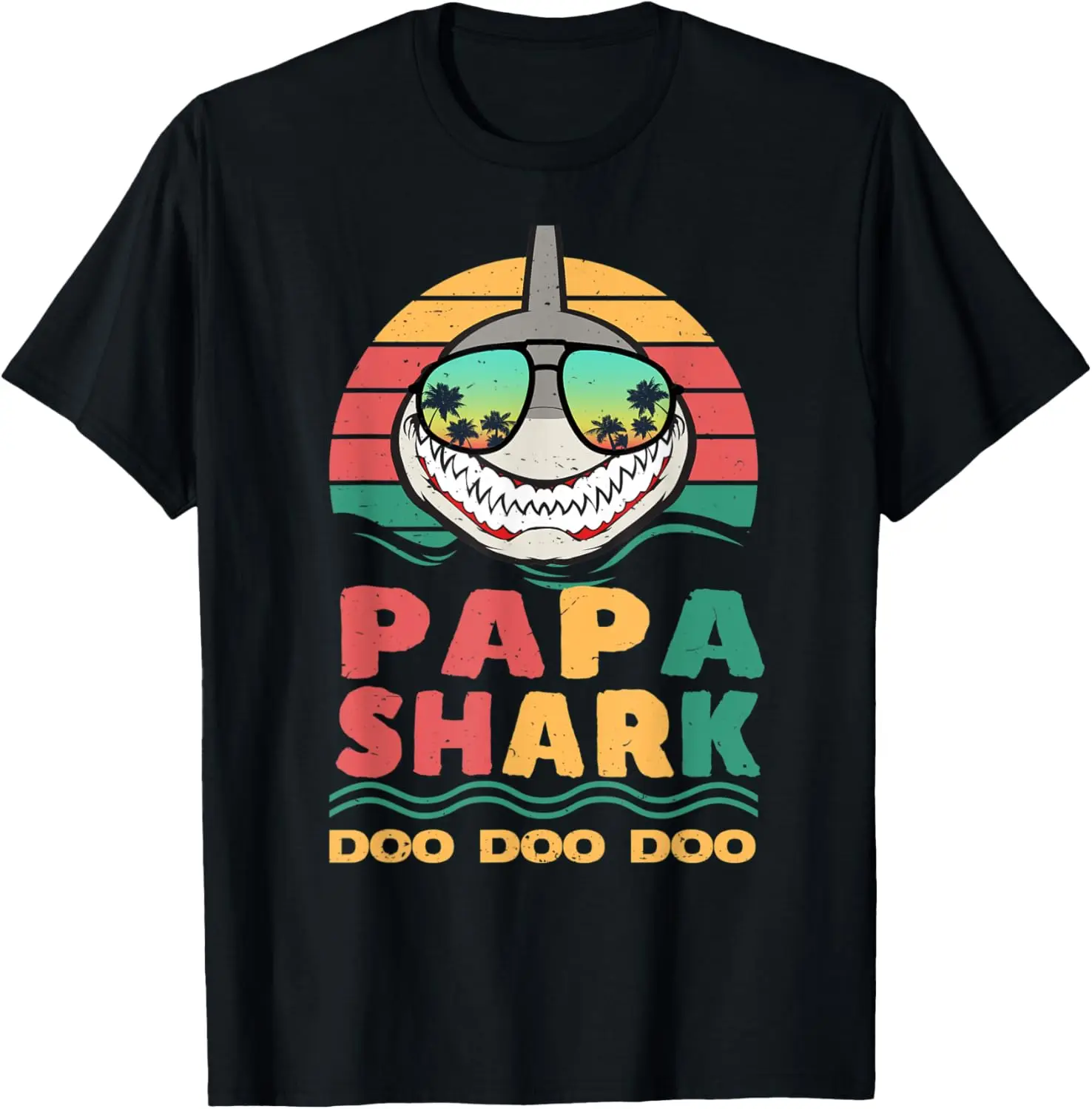 

Мужская подарочная футболка Papa Shark на день отца, папа, дедушка