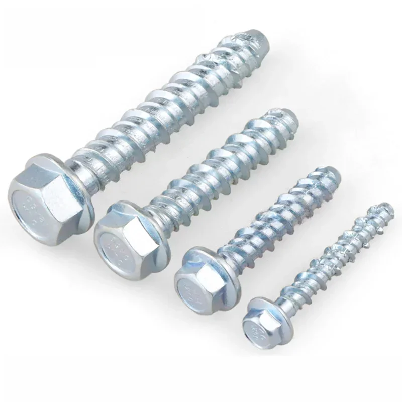 

10Pcs Self Tapping Screws Set Hexagonal Self Cutting Anchor Bolt Concrete Cement Self-cutting Screw Expansion Nail Screws Kit M6