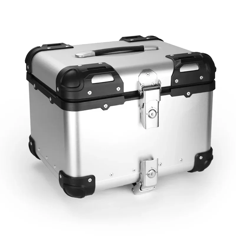 RTS 45L Universal Waterproof Motorcycle Aluminum Top Rear Luggage Tail Tool Box Trunk Helmet Case Storage Locked Accessories