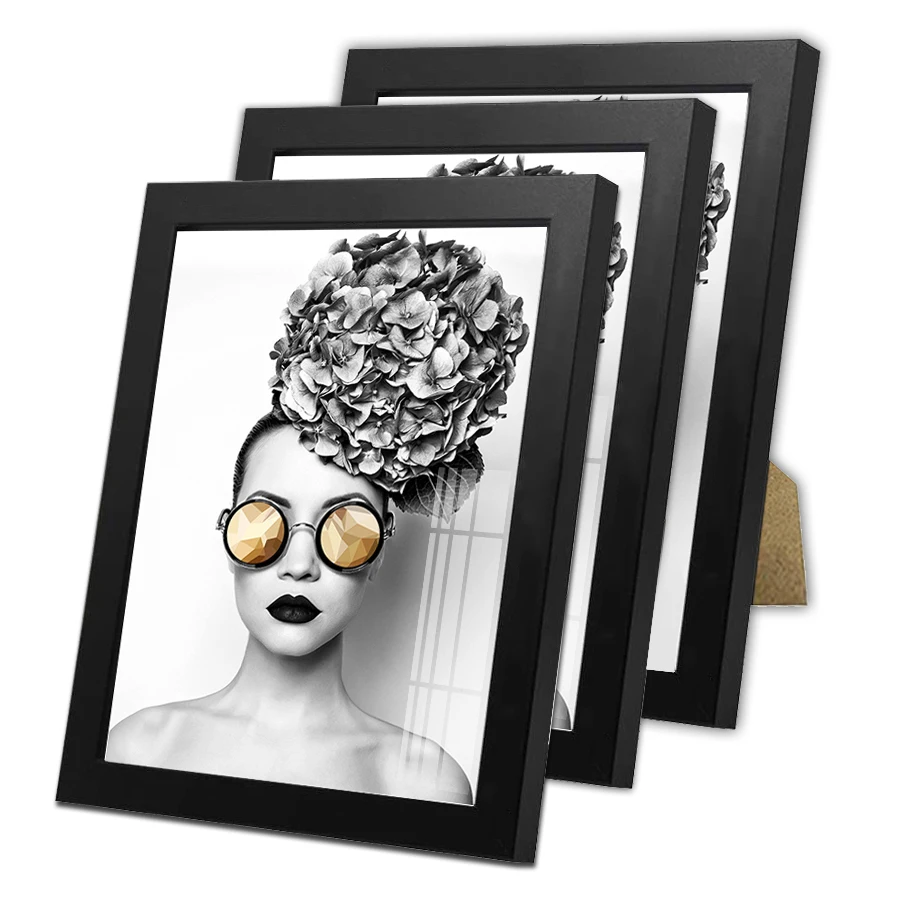 1PCS A4 8x12\'\' black wood Document frame 21x30CM Photo Frames Dual Purpose Put and Hang Certificate Frame Without Paper