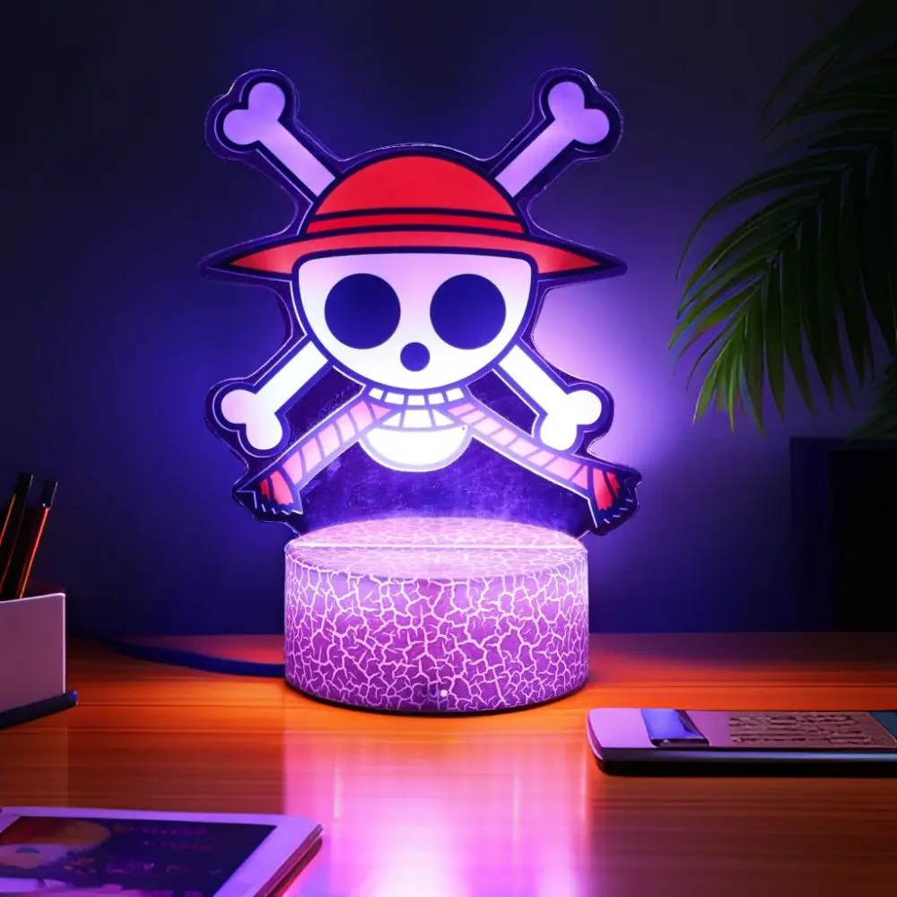 Actions Figure One Piece Luffy Zoro Anime Figures 3D Lamp PVC Action Collection Model Toys LED Night Light Kid Christmas Gift