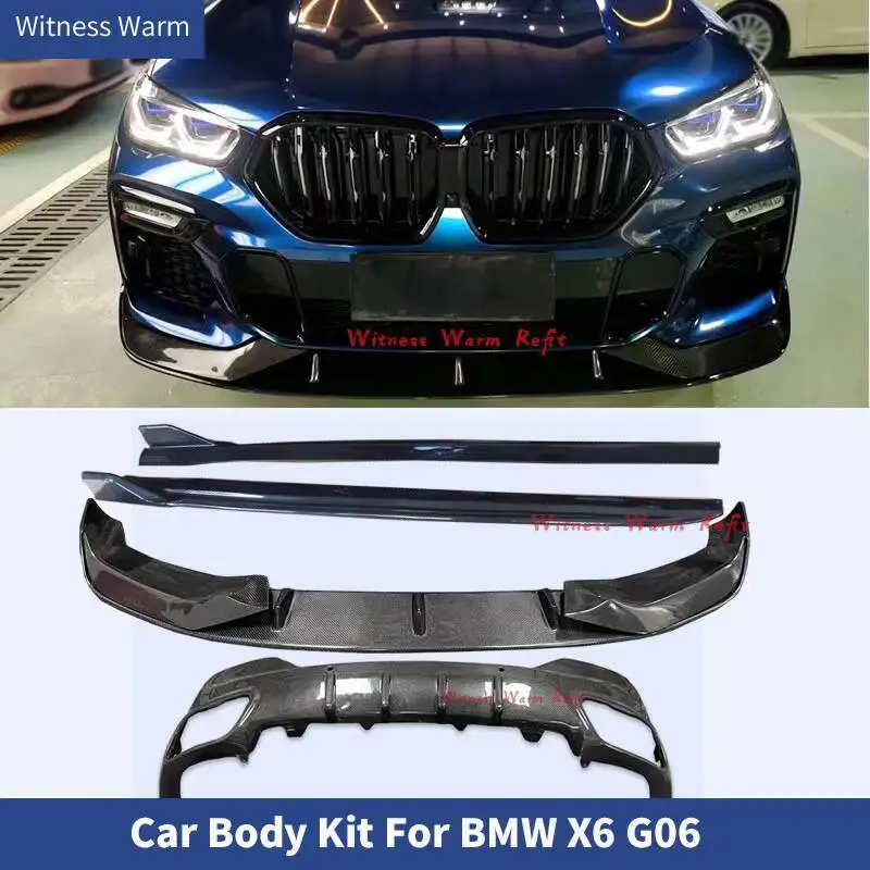 Pour G06 X6 fibre de carbone/frp lèvre de pare-chocs avant diffuseur arrière becquet jupes latérales pour nouveau Kit de carrosserie X6