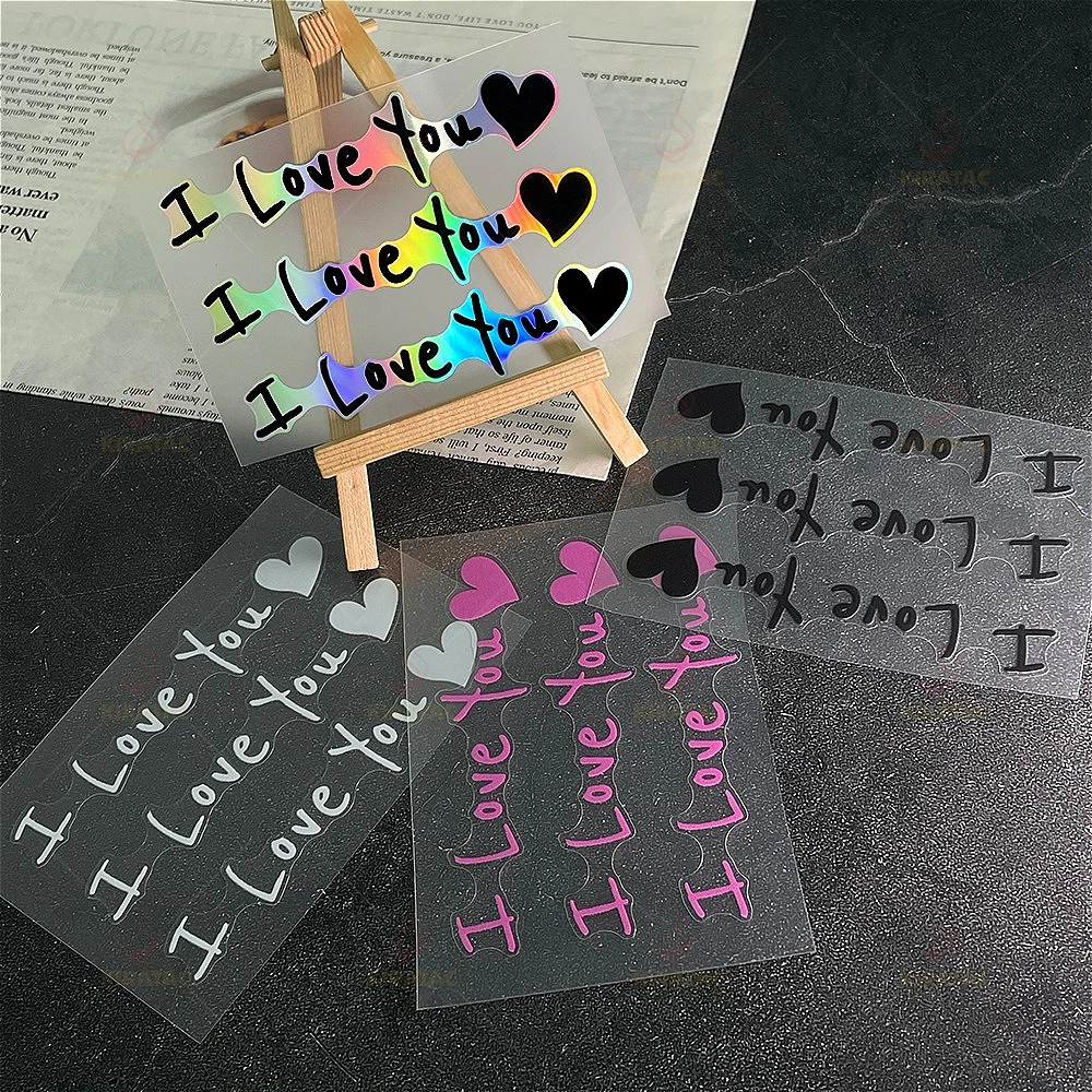 

1Pc Romantic "I Love You" Car Decal, Waterproof Vinyl Sticker, Heart Design for Helmet, Motorcycle, Car Mirror & Bike