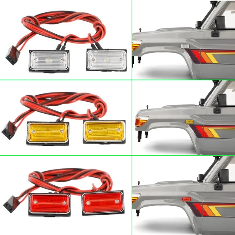 1 Pair Rectangle Horizontal Lines Indicator Light for 1/10 RC Crawler Car Traxxas TRX4 Defender AXIAL RC4WD Accessories