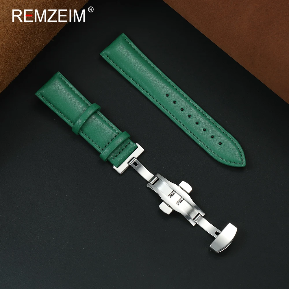 Weiches, elegantes Damen-Uhrenarmband mit Schmetterlingsverschluss, 18 mm, 20 mm, 22 mm, schlankes, modisches Damen-Uhrenarmband, Ersatzarmband
