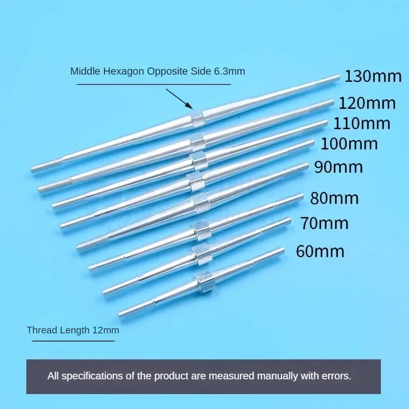 1pcs Aluminum Alloy M3 Double-end Threaded Pull Rod/Positive and Reverse Thread Link Rod for RC Model Accessories