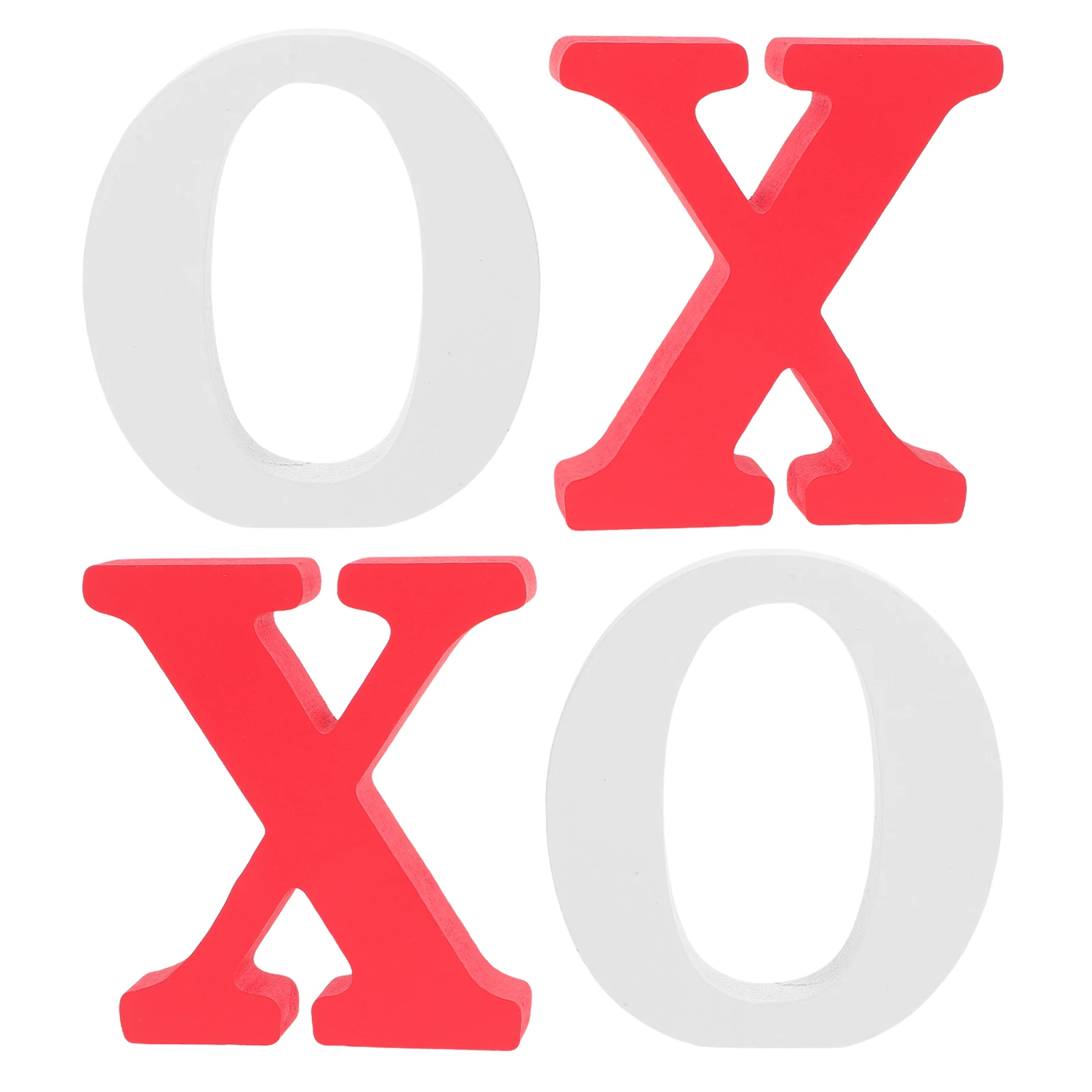 

2pcs Valentine'S Day Decor Wooden Table Sign White Red Design Home Wedding Party Fireplace Desktop Stand Craft Supplies