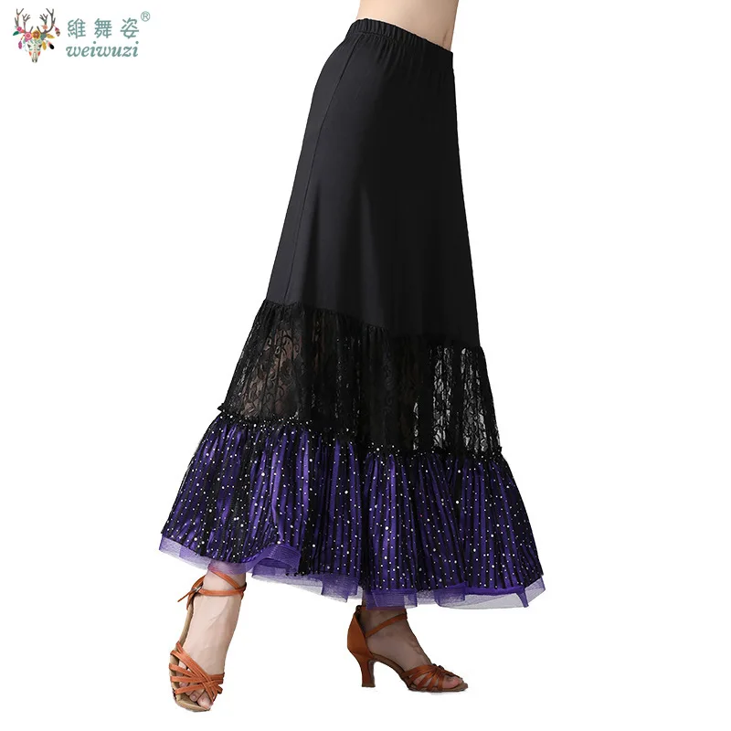 Fashion Modern Dance Skirt Long Ruffle Ballroom Skirts Flamenco Dance Costume Spanish Flamenco Dress Waltz Large Swing Skirt