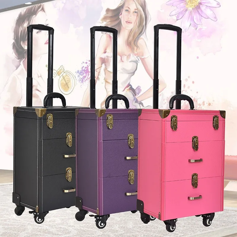 Multi-layer manicure box, embroidery artist makeup and beauty door-to-door toolbox
