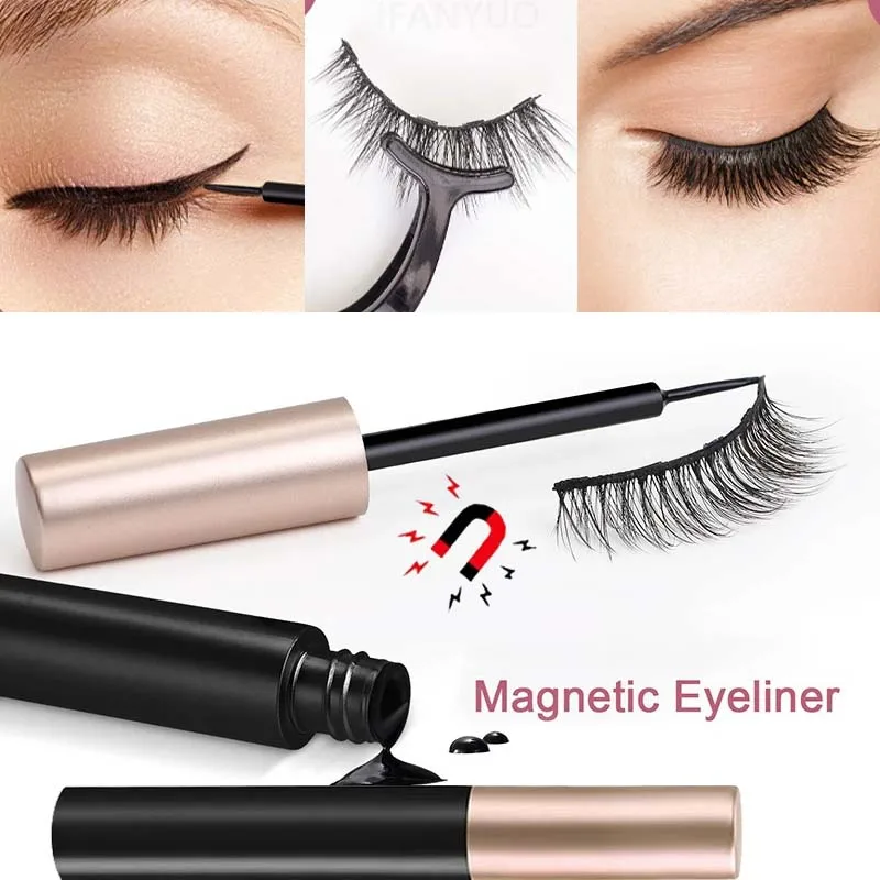 1/2Pcs Black Magnetic Eyeliner Glue False Eyelash Extension Magic Self-adhesive Liquid Eyeliner No Blooming Eye Makeup Cosmetics