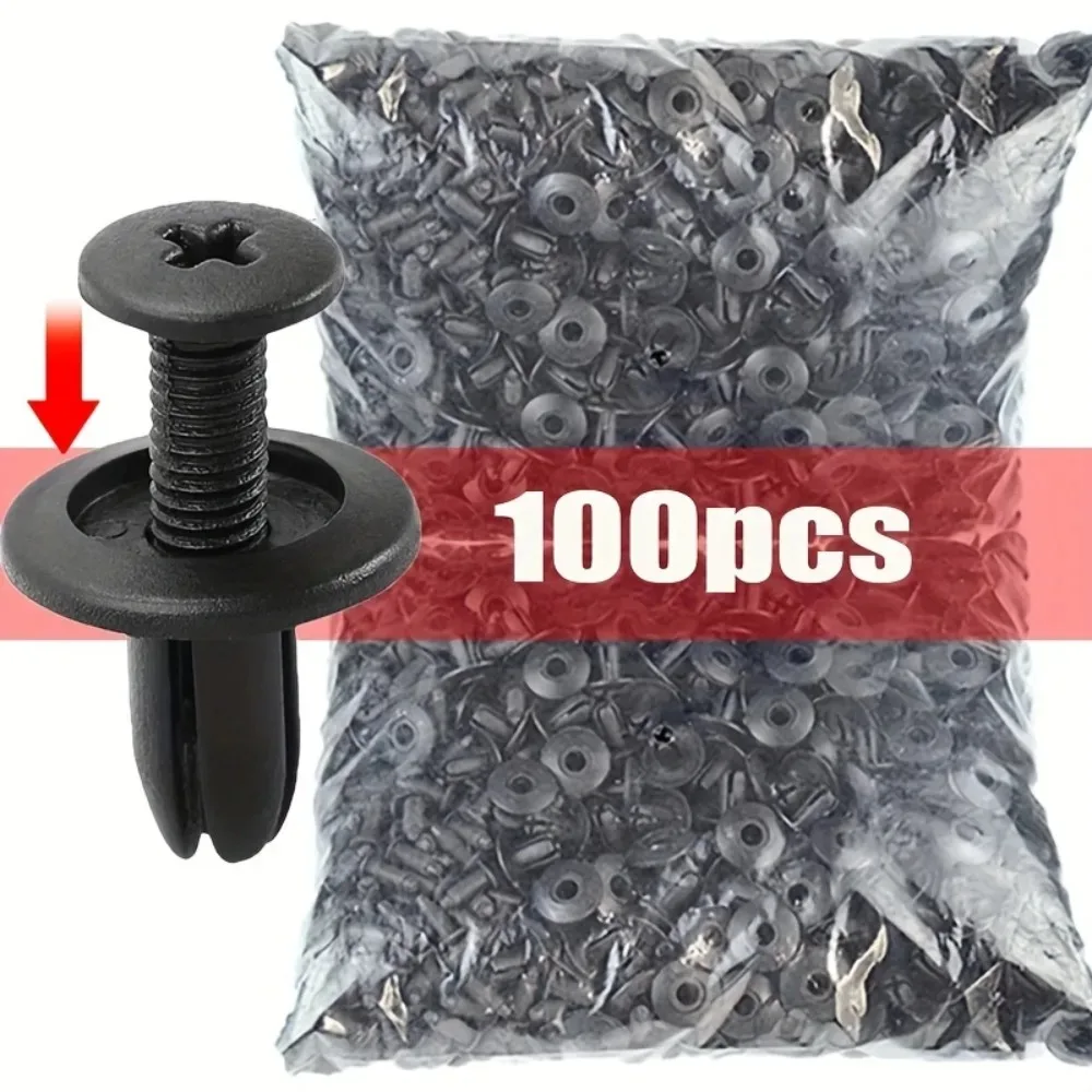 2026 8mm Plastic Rivets Fasteners Screw Car Bumper Fender Black Rivet Car Fastener Clips For Toyota For Focus For Kia Nissan