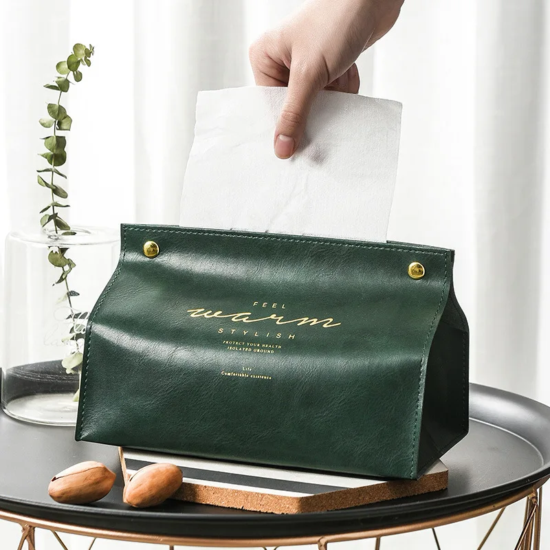 1 Stück Leder-Taschentuchbox im Ins-Stil, Aufbewahrungshalter für Wohnzimmer, Büro, Auto, Esstisch, Moderne Heimdekoration
