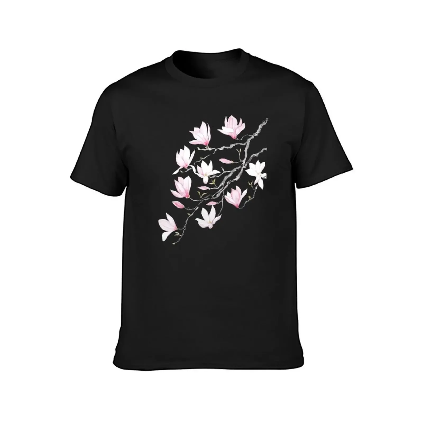 pink magnolia flower no background T-Shirt shirts graphic tees clothes for men