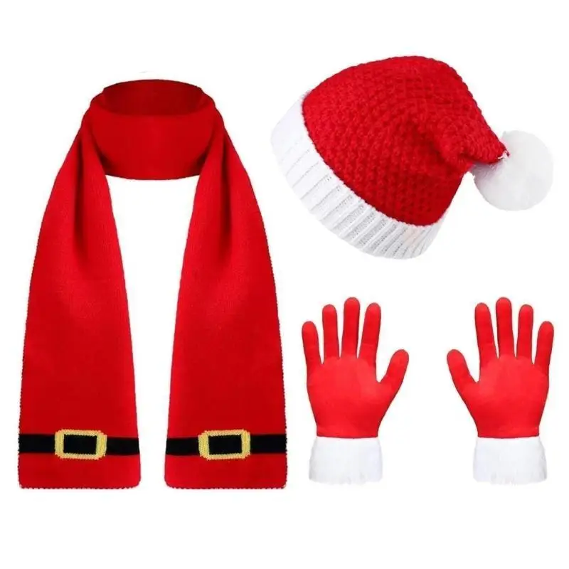 39bd-conjunto-gorro-y-bufanda-para-fiesta-tematica-navidena-para-adultos-y-ninos-gorros-papa-noel-gorro-tejido-elastico