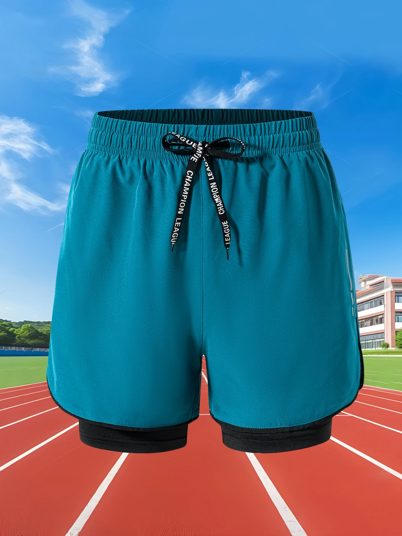 Sommer Herren Laufshorts Fitness Gym Training 2-in-1 Sportshorts Schnelltrocknende Workout-Jogging-Shorts mit Doppelschicht – Detail 7