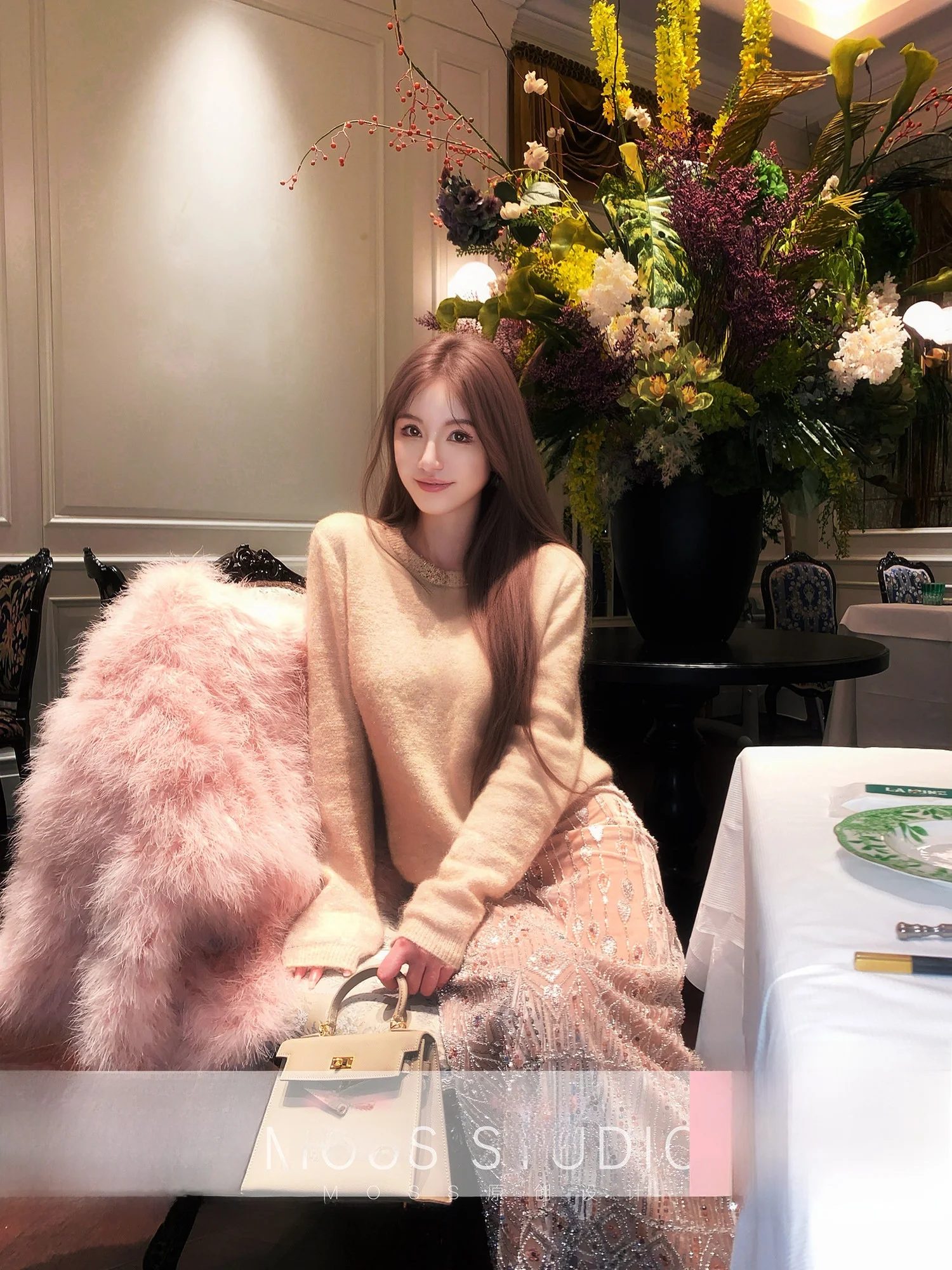 

Romantic Heavy Embroidery Velvet f Skirt for Women MOSS STUDIO Mirror Flower Profusion New Chinese Sle Busin Ci Walk