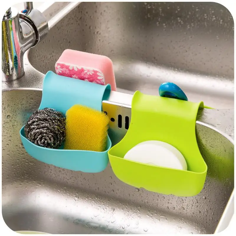 

Double-sided Sink Drain Basket Soap Sponge Drain Rack Bathroom Kitchen Organizer Sink Shelf Hanging Bag Faucet Storage Basket