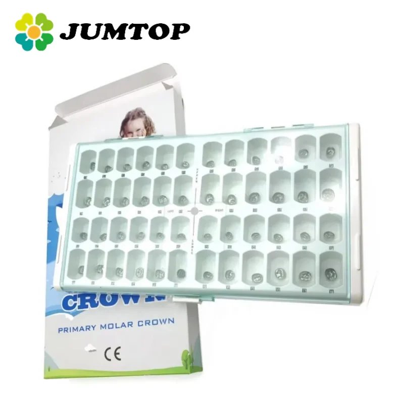 

JUMTOP 48Pcs/Kit Dental Kids Crown Preformed Metal Primary Molar 1st 2nd Stainless Steel Pediatric Temporary Crowns