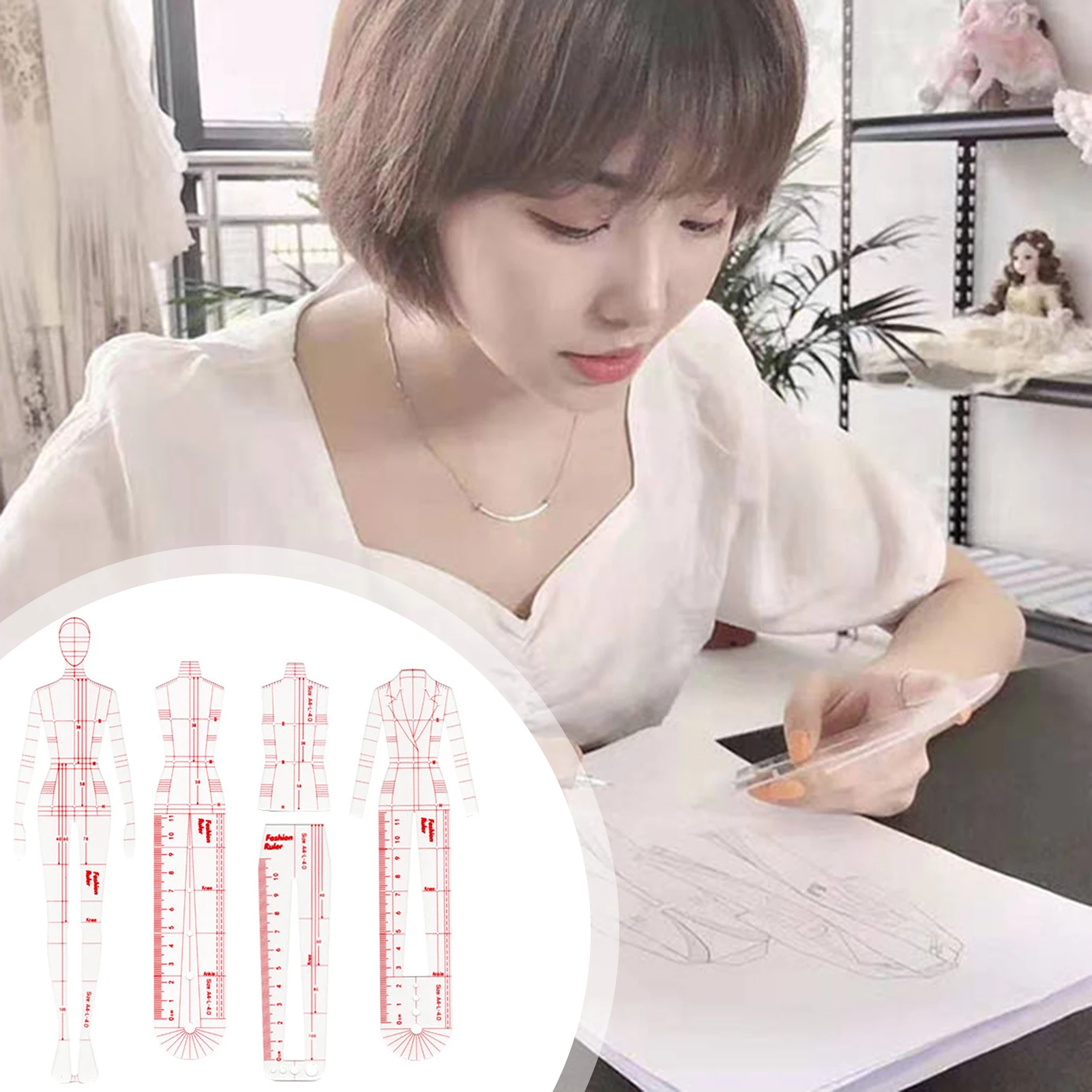 

Fashion Drawing Template Ruler Set Humanoid Patterns Design Ruler For Designers