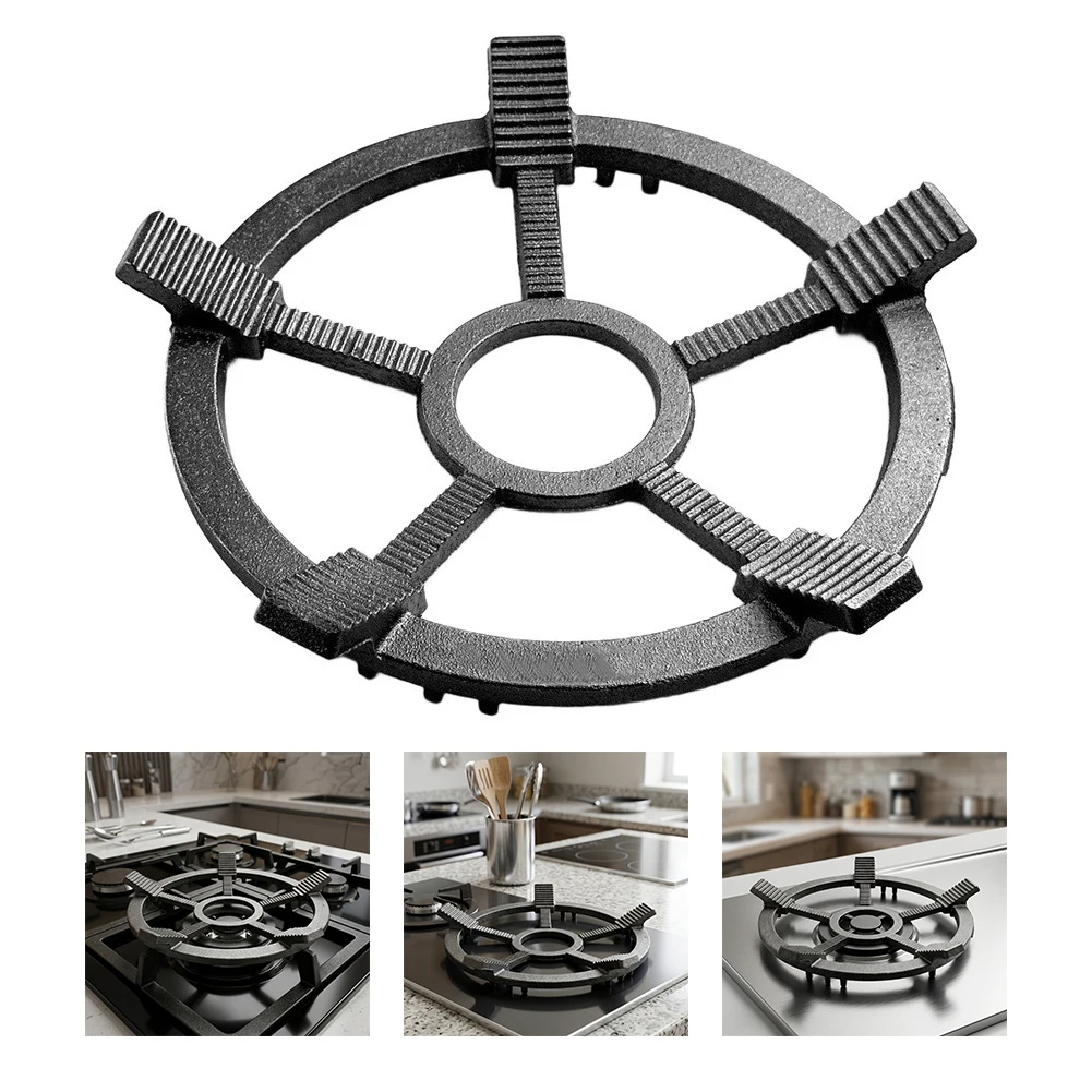 Non-Slip Gas Stove Bracket: 2-in-1 Height Extension For Pots & Woks Pan Support Uniform Heat Conduction Cast Iron Stove