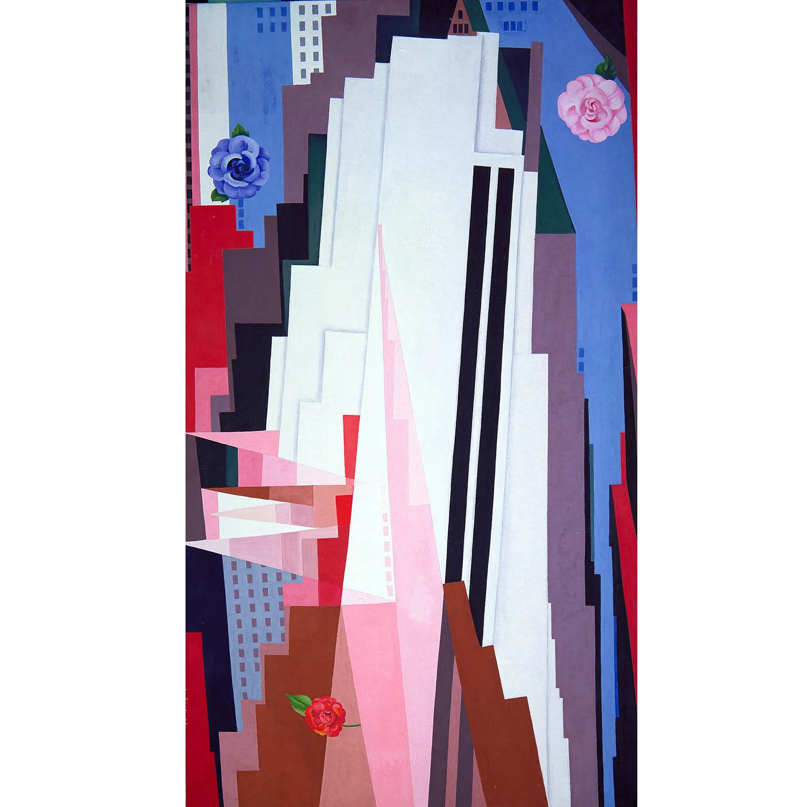 Manhattan by Georgia O'Keeffe,Cityscape oil painting on canvas,Hand painted abstract oil painting,Home decoration picture