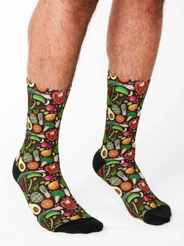 Chaussettes à motif de légumes sains pour hommes et femmes, chaussettes de sport pour enfants, cadeaux de Noël, nouvel an