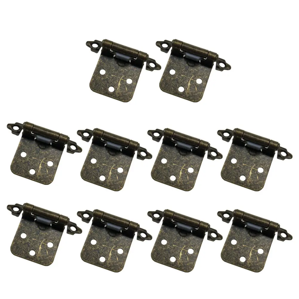 10Pcs Heavy Duty Iron Spring Hinges Self-Closing Furniture Hinges for Kitchen Toilet Door Cupboard with Mounting Screws Included