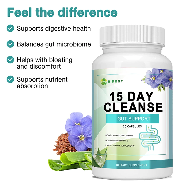 Gut and Colon Support 15-day Cleanse and Detox To Reduce Abdominal Pain, Bloating, Constipation and Aid Gut Health