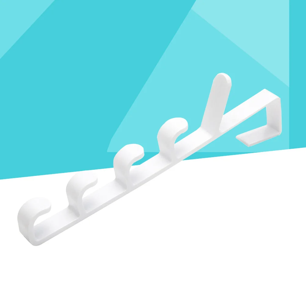 

2pcs Hanging Rack Portable 5 Hooks Plastic Towel Hooks Holders Multifunctional Over The Door Hanging Rack Towel Coat Hat Hanger