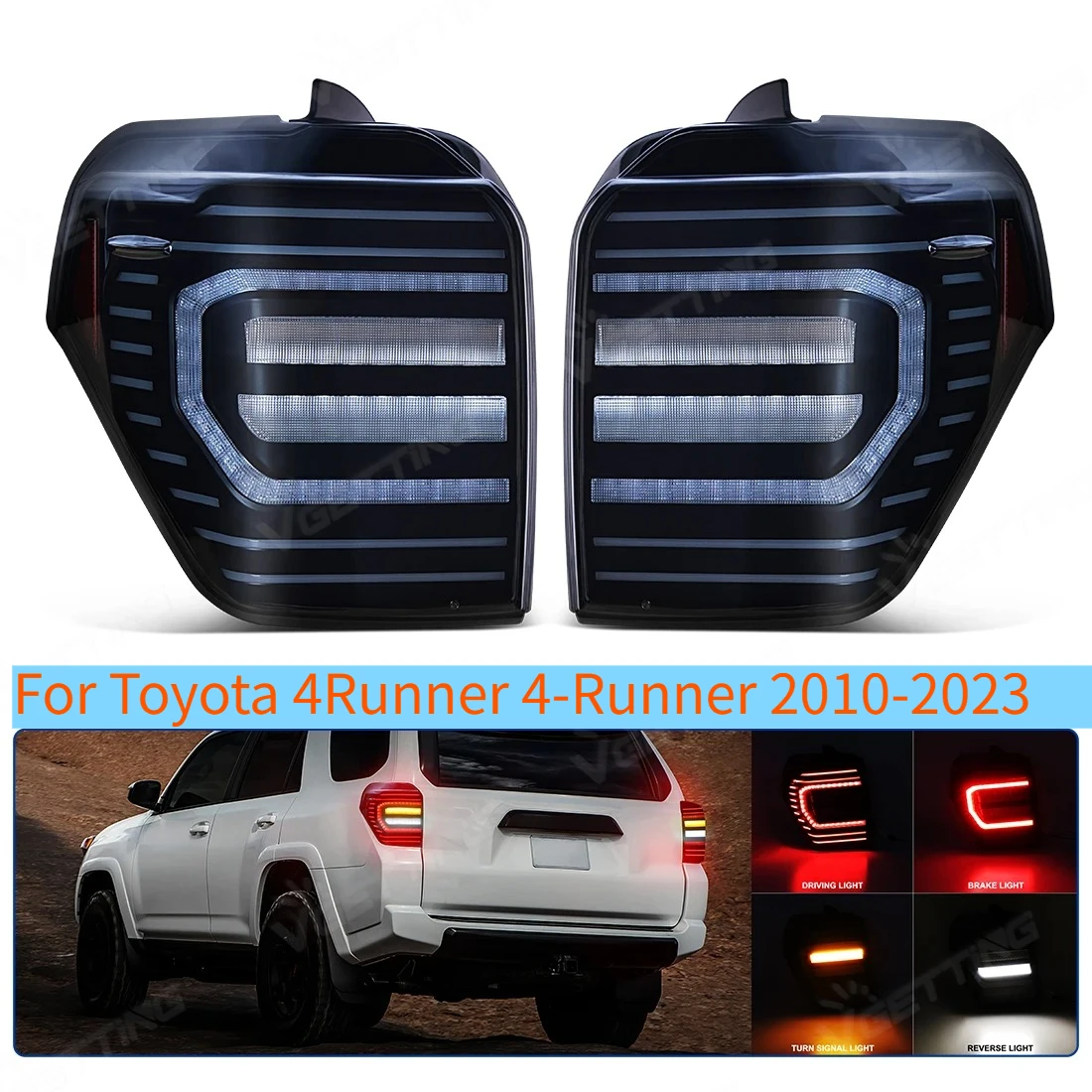 

Для Toyota 4Runner 4-Runner 5th TRD Limited Off-Road SR5 Sport 2010-2023 светодиодный задний фонарь в сборе, указатель поворота, тормозной фонарь дальнего света