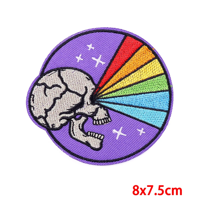 Purple Patch Iron On Patches On Clothes Cartoon Applique Embroidered Patches For Clothing Stickers Badges For Clothes DIY Badges