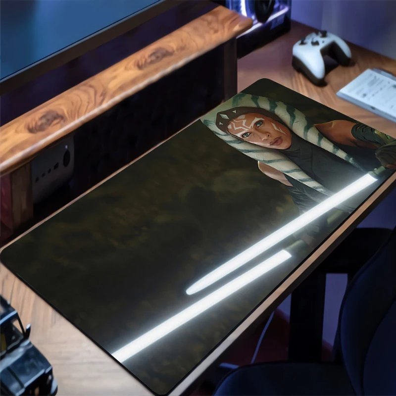 

Gaming Mouse Pad Computer Desk Mat Table Keyboard Pad Laptop S-star W-wars Ahsoka Tano Rubber Non-slip Back Mousepad Cushion