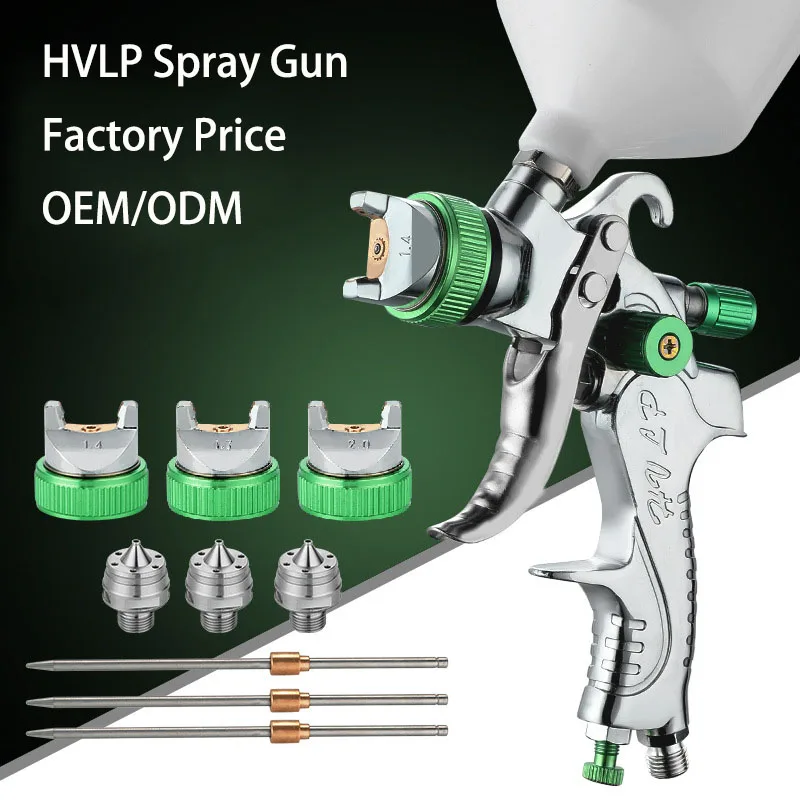 

1 Set HVLP Professional Spray Gun 1.4/1.7/2.0/2.5mm Nozzle 600cc Home Cordless Spray Machine Gravity Spray Gun Pneumatic Tool