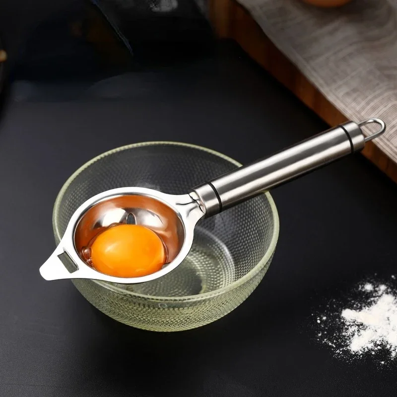 Egg White Separator Stainless Steel Food Grade Multifunction Knock Egg Long Handle Egg Yolk Remover Divider Kitchen  Accessories