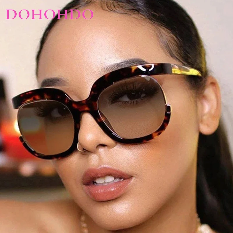 

Fashion Personality Round Oversized Sunglasses For Women Men Retro Designer Ladies Sun Glasses Trending Oval Shades UV400 Oculos