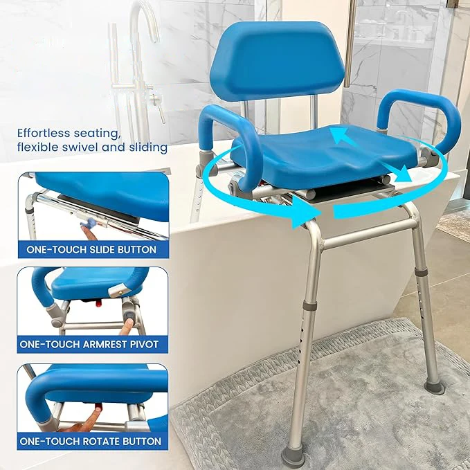 Simplywalk Aluminum 150KG Bath Shower Chair Compact Bathtub Handicapped MDR CE Certification Strategic Partner Rehabilitation